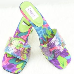 Fresco By Pierre Womens Size 8.5 Floral Sandal